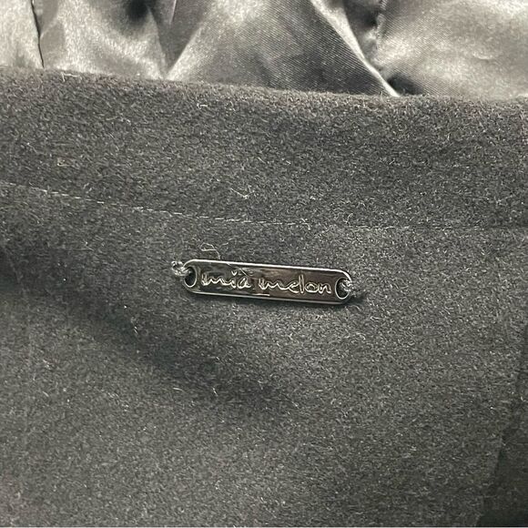 Mia Melon Satin-Lined Waterproof Wool Jacket Hooded - Jessica Black Size Large - Picture 9 of 11